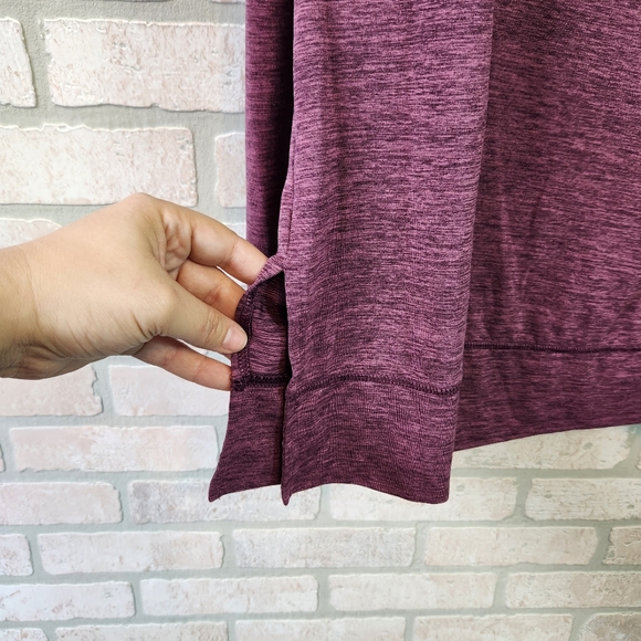 Reebok Womens Purple Work Out Gym Long Sleeve Net Shoulder Design Shirt XL - Picture 5 of 10